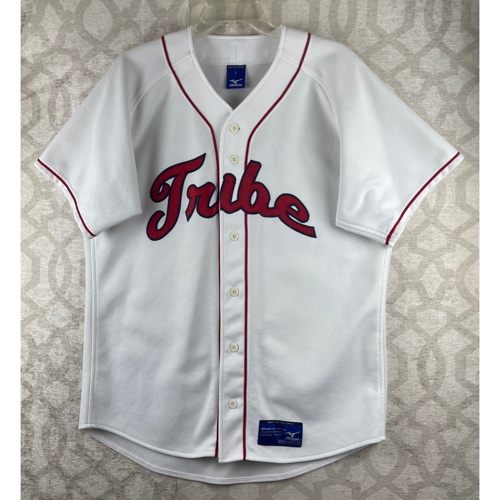 Vintage Mizuno Tribe Baseball Jersey Men Large White #3 Button Up Gorpcore